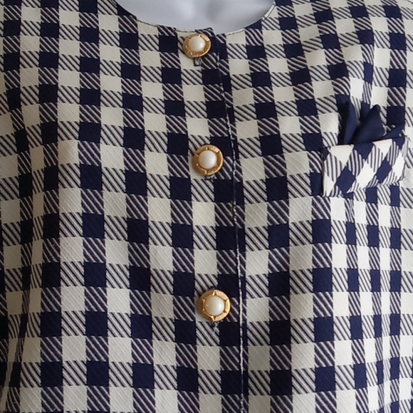⭐️Host Pick⭐️  Vintage D'ALLAIRDS | Blue and White Checkered Jacket - Picture 7 of 11